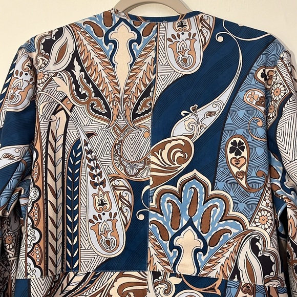 Chicos | Paisley micro faux suede duster cardigan jacket Women’s size 2/L/12 - Picture 9 of 11